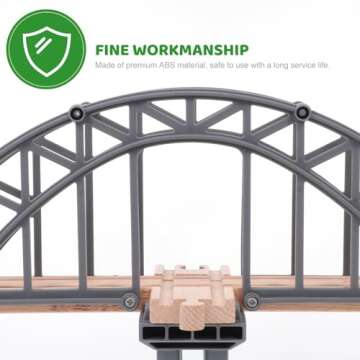 Train Bridge Model, Wooden Train Track Accessories Cross Railway Toys Train Scene Layout Props Toy for Kids Toddlers