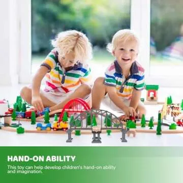 Train Bridge Model, Wooden Train Track Accessories Cross Railway Toys Train Scene Layout Props Toy for Kids Toddlers