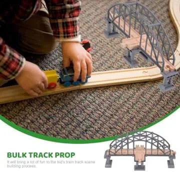 Train Bridge Model, Wooden Train Track Accessories Cross Railway Toys Train Scene Layout Props Toy for Kids Toddlers