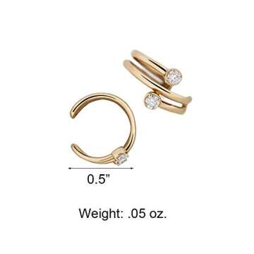 Obidos Cuff Earrings for Women - 14K Gold Non-Pierced Ear Cuffs