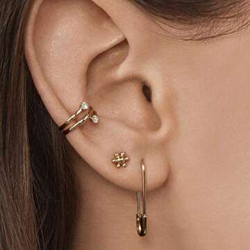 Stunning Obidos Cuff Earrings - 14K Gold Non-Pierced Elegance