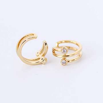 Stunning Obidos Cuff Earrings - 14K Gold Non-Pierced Elegance