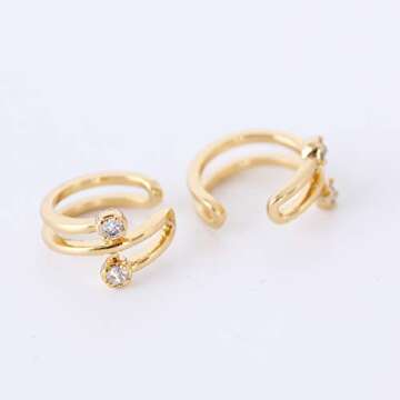 Stunning Obidos Cuff Earrings - 14K Gold Non-Pierced Elegance