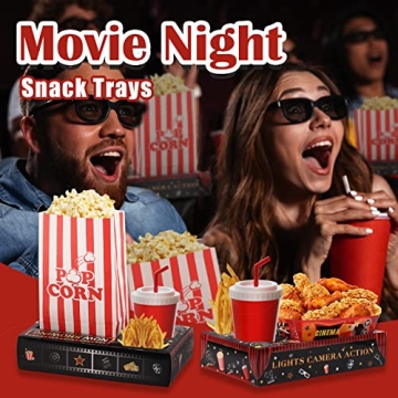 RIKICACA Movie Night Snack Trays for Family Events
