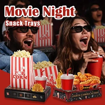 RIKICACA Movie Night Snack Trays for Family Events