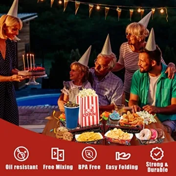 RIKICACA Movie Night Snack Trays for Family Events