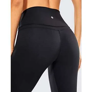 CRZ YOGA Women's Naked Feeling Workout Capris Leggings 19" - Gym Compression Tummy Control Yoga Capri Pants Black Small