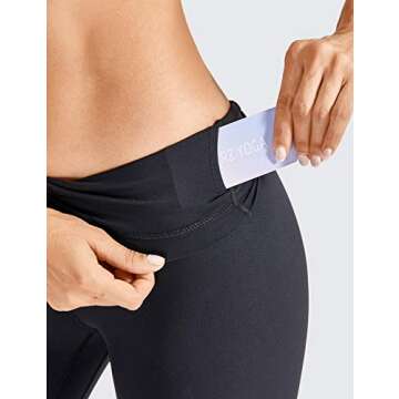 CRZ YOGA Women's Naked Feeling Workout Capris Leggings 19" - Gym Compression Tummy Control Yoga Capri Pants Black Small