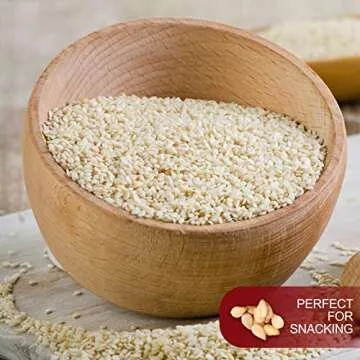 We Got Nuts White Hulled Sesame Seeds 5 Lbs (80oz) Bag | No Preservatives Added, Non-GMO, 100% Natural With No Shell | For Baking, Salad Toppings, Cereal, Roasting