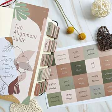 ZIEYOMI- Bible Tabs, Bible Study Journaling Supplies, Large Print Bible Book Tabs for Women and Men,...