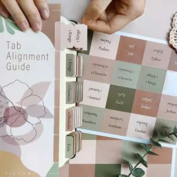 ZIEYOMI- Bible Tabs, Bible Study Journaling Supplies, Large Print Bible Book Tabs for Women and Men, 66 Bible Index Tabs Old and New Testament, Includes 14 Blank Bible Journaling Tabs - Vintage Color