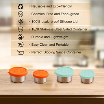 Leak-Proof SUKKI Stainless Steel Condiment Containers