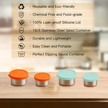 Leak-Proof SUKKI Stainless Steel Condiment Containers