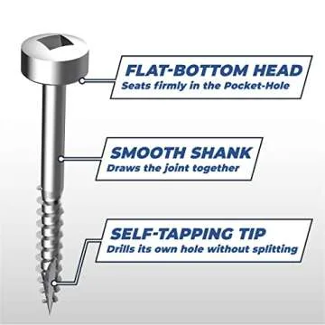 Kreg SPS-F125-100 Zinc Pocket Screws, 1-1/4 Inch #6 Fine Thread, Pan Head (100 Count)