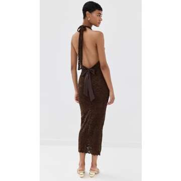 Elegance in Brown - Lioness Women’s Midi Dress - S