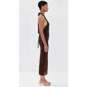 Elegance in Brown - Lioness Women’s Midi Dress - S