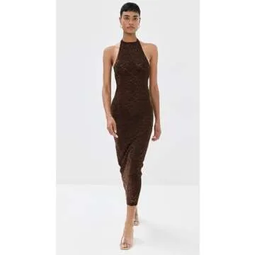 Elegance in Brown - Lioness Women’s Midi Dress - S