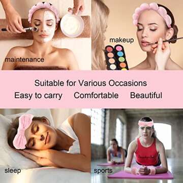 TLUXX Spa Headband & Wristband Set for Skincare