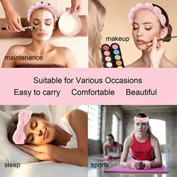 TLUXX Spa Headband & Wristband Set for Skincare