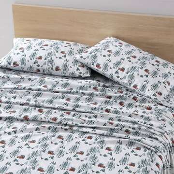 Eddie Bauer King Sheet Set - Warm Cotton Flannel with Deep Pockets and Extra Softness