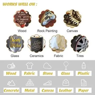 YOOHO Metallic Paint Pen Set for Multisurface Crafting  - 6 Pcs