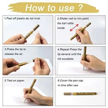YOOHO Metallic Paint Pen Set for Multisurface Crafting  - 6 Pcs
