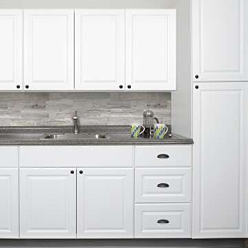 Amazon Basics Modern Bin Cup Drawer Pull, 4.13-inch Length (3-inch Hole Center), Flat Black, 10-Pack