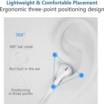 USB C Headphones for iPhone 16 & Galaxy S23 - HiFi Stereo