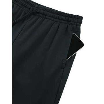 CRZ YOGA Cinch Bottom Sweatpants Women High Waisted, Thick Cotton Sweat Pants with Pockets Casual Lounge Athletic Joggers True Navy Large