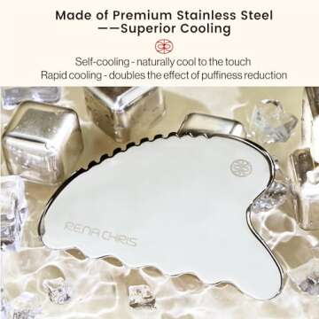 Rena Chris Body Gua Sha Tools, Stainless Steel GuaSha Tool, Manual Massage Sticks for Jawline Sculpt...