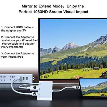 HDMI Adapter for iPhone/iPad - 3 in 1 Digital AV Adapter
