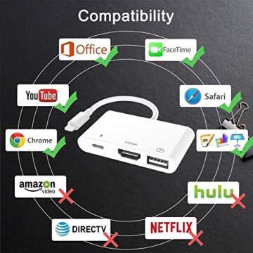 HDMI Adapter for iPhone/iPad - 3 in 1 Digital AV Adapter