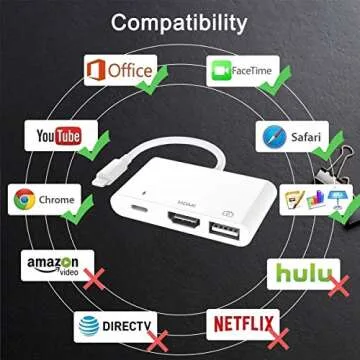 HDMI Adapter for iPhone/iPad - 3 in 1 Digital AV Adapter
