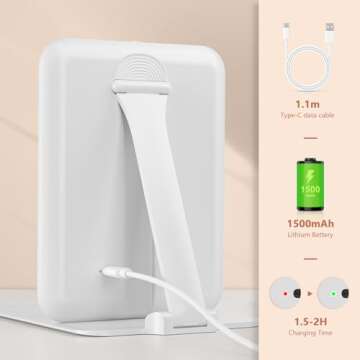wobsion Rechargeable Travel Makeup Mirror with Lights, LED Portable Vanity Mirror with 3 Color Modes...