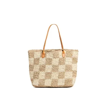 Bembien Women's Franci Bag - Stylish Cream Check Design with Leather Handles