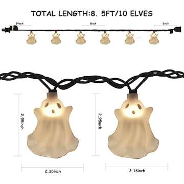 Enchanting Halloween Ghost String Lights Outdoor - 8.5Ft Indoor Fairy Lights for Festive Decor