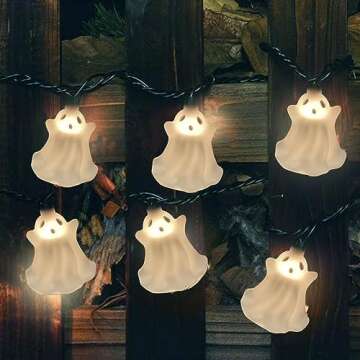 Halloween Ghost String Lights for Outdoor Decor 8.5Ft