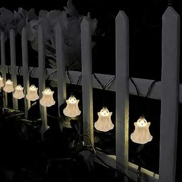 Halloween Ghost String Lights for Outdoor Decor 8.5Ft