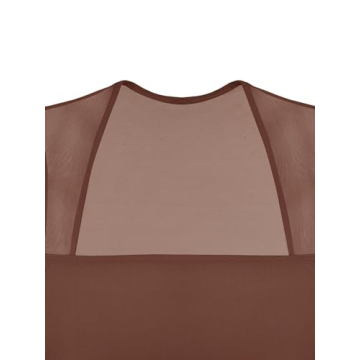 REORIA Sexy Square Neck Mesh Bodysuit for Women