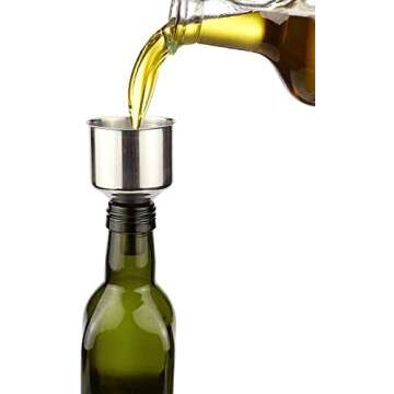 3 Pieces Funnel Durable Stainless Steel Kitchen Funnels with Strainer-Ideal for Transferring of Spices Liquid Powder Bean jam Canning Dishwasher Safe Funnels Set