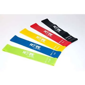 Hope Fitness Gear, Resistance Bands, Exercise Bands, Booty Bands, Loop Resistance Bands, Set of 5 with Carry Bag and EBook Exercise Guide