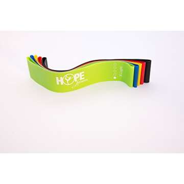 Hope Fitness Gear, Resistance Bands, Exercise Bands, Booty Bands, Loop Resistance Bands, Set of 5 with Carry Bag and EBook Exercise Guide