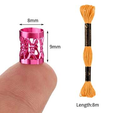 162 Pieces Hair Accessory Set - 12 Braiding Strings for Hair and 150 Metal Cuffs in Colorful Designs