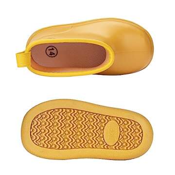 Tree Grandpa Yellow Toddler Rain Boots - Waterproof Shoes for Kids, Size 6