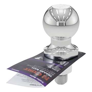 CURT 40003 Chrome Trailer Hitch Ball, 3,500 lbs, 2-Inch Diameter, 3/4 x 1-3/4-Inch Shank , Universal Fit