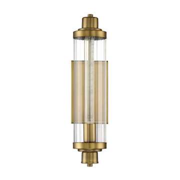 Savoy House Pike Industrial Vintage Clear Ribbed Glass Wall Sconce