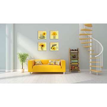 CCCRD-11 Vibrant Sunflower Wall Art Set - Perfect Kitchen Decor