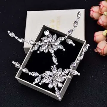 ULAPAN 2 Pcs Rhinestone Shoe Clips for Pumps Wedding, Bridal Shoe Buckles Clips for Women (Silver)