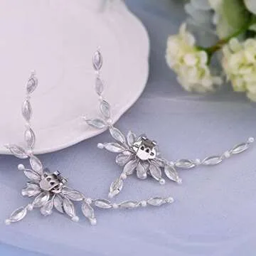 ULAPAN 2 Pcs Rhinestone Shoe Clips for Pumps Wedding, Bridal Shoe Buckles Clips for Women (Silver)