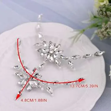 ULAPAN 2 Pcs Rhinestone Shoe Clips for Pumps Wedding, Bridal Shoe Buckles Clips for Women (Silver)